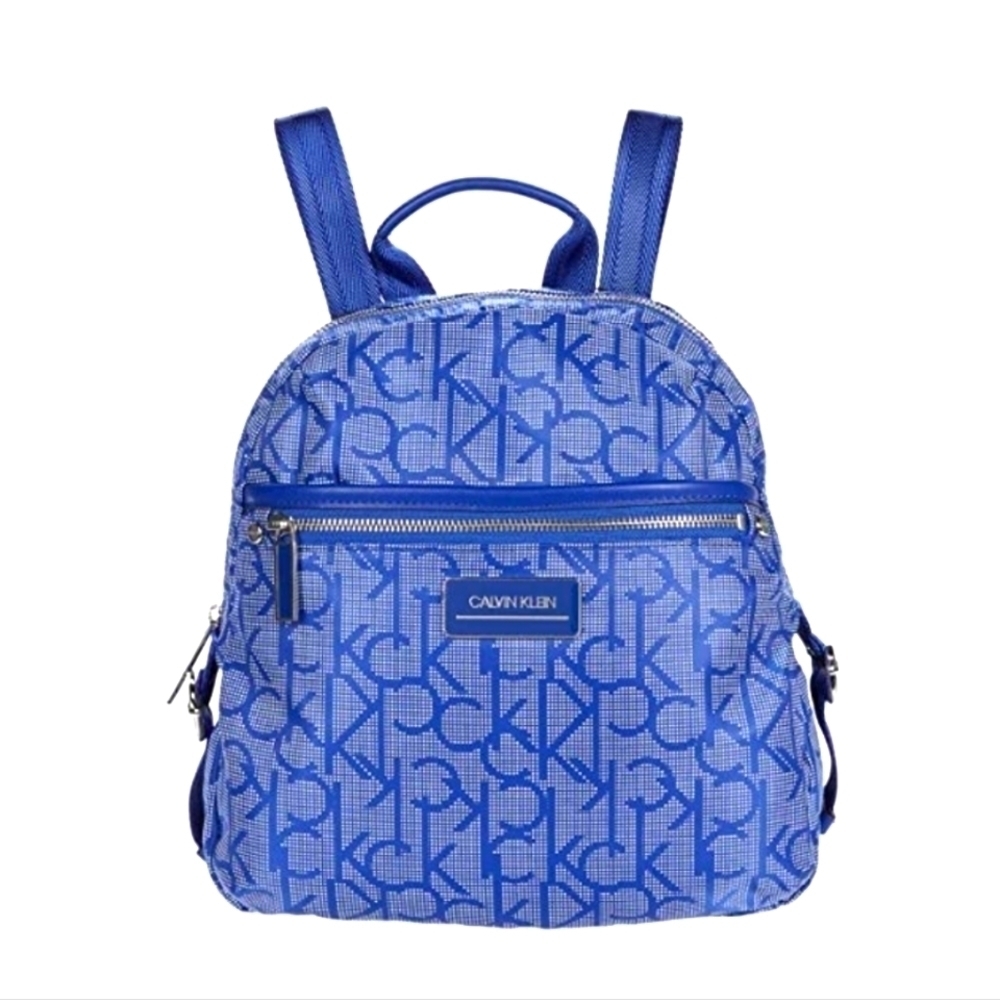 NWT Calvin Klein Sussex Nylon Backpack blue Logo Print